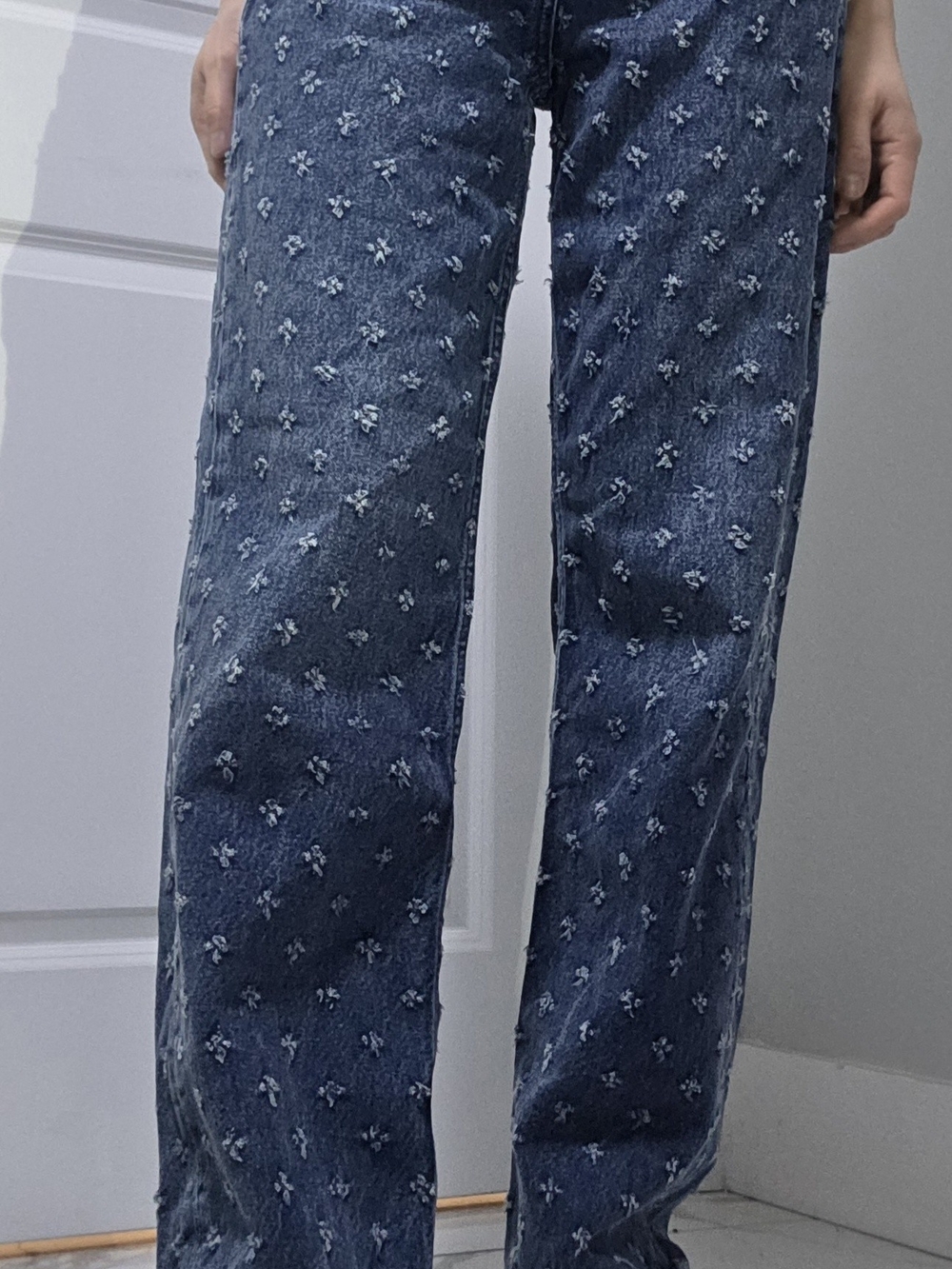 rag & bone Dark Blue Embroidered Straight Jeans